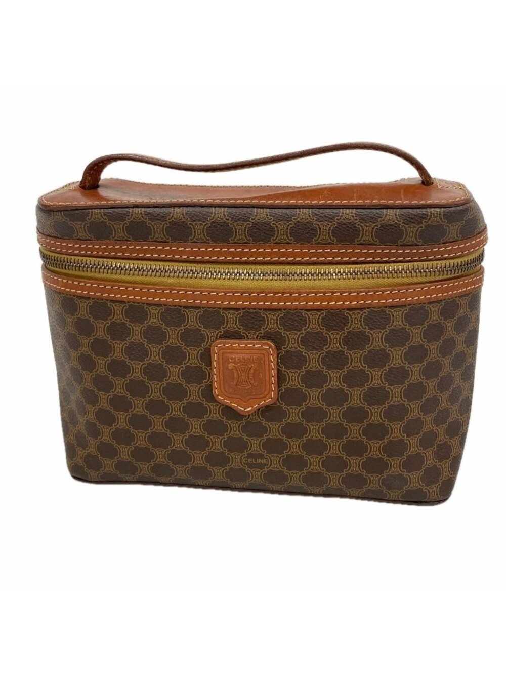 Celine Vanity Bag Macadam Brown Gold